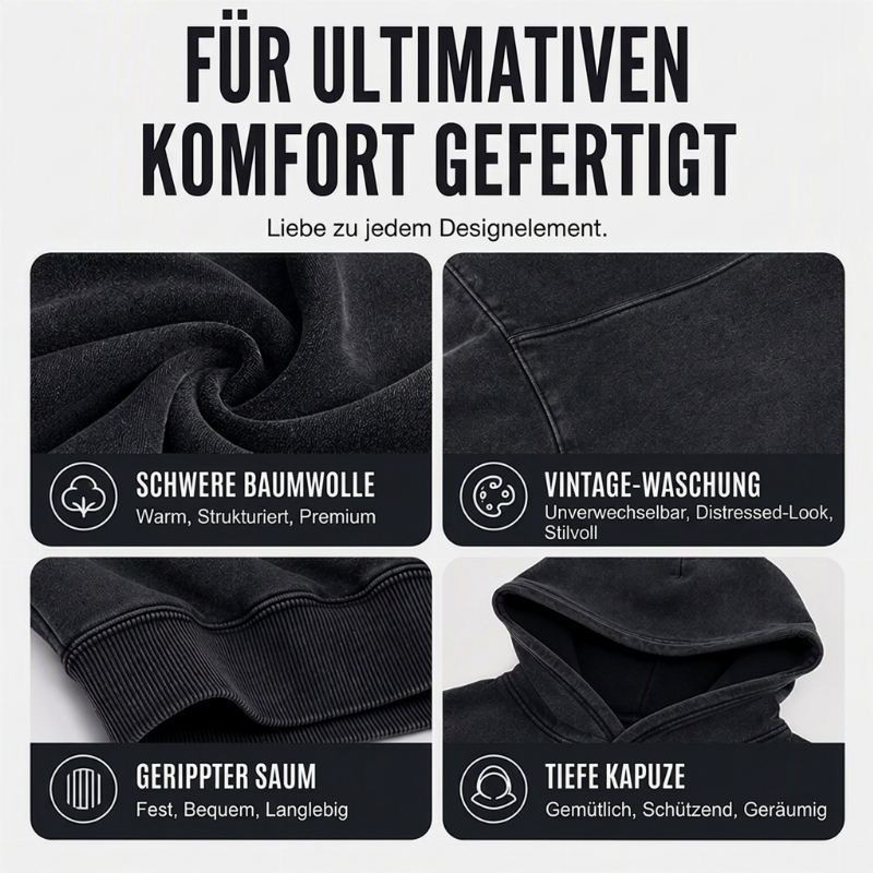 ✨ Neu eingetroffen✨Unisex Casual Oversized Hoodie mit Acid-Wash-Effekt