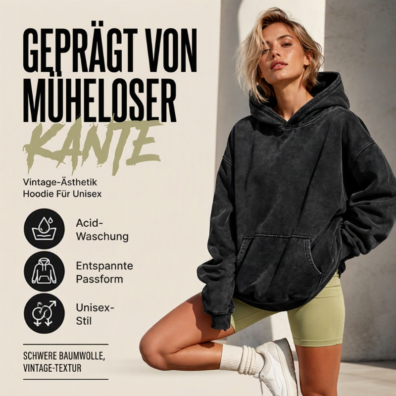 ✨ Neu eingetroffen✨Unisex Casual Oversized Hoodie mit Acid-Wash-Effekt