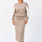 📢🎉50%Rabatt!!!🛍️✨Zweiteiliges Strickset für Damen: Sweatshirt und Midirock