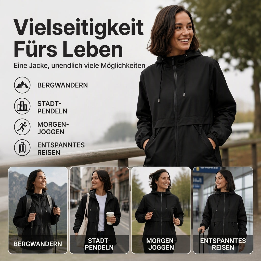 Damen Outdoor Winddichte Kapuzenjacke