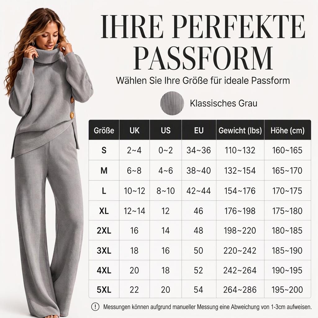 📢🎉50%Rabatt!!!🛍️✨Damen-Strickset mit Rollkragenpullover und Wide-Leg-Hose