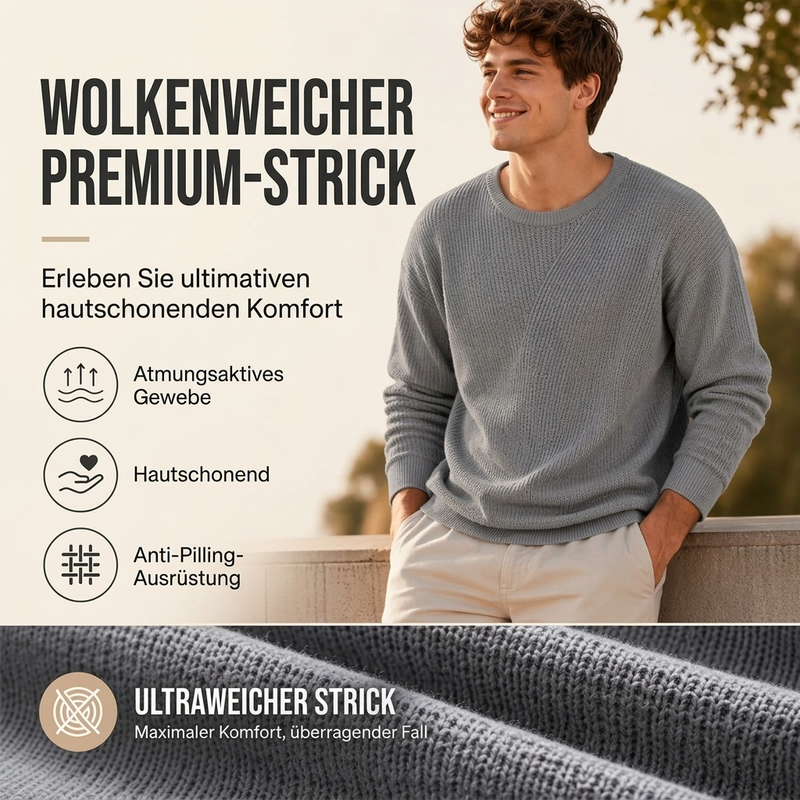 📢🎉50%Rabatt!!!🛍️✨Lässiges Rundstrickoberteil für Herren