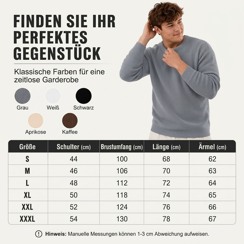 📢🎉50%Rabatt!!!🛍️✨Lässiges Rundstrickoberteil für Herren