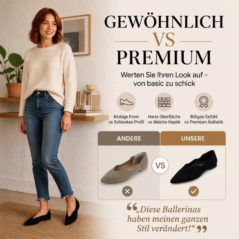 📢📢50%Rabatt!!!🎉✨Schicke Damen flache Schuhe mit spitzer Zehenpartie und V-Ausschnitt