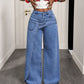 🔔 Letzte 100 Stück – solange der Vorrat reicht! Damen-Modische asymmetrische Wide-Leg-Jeans mit Überlappung