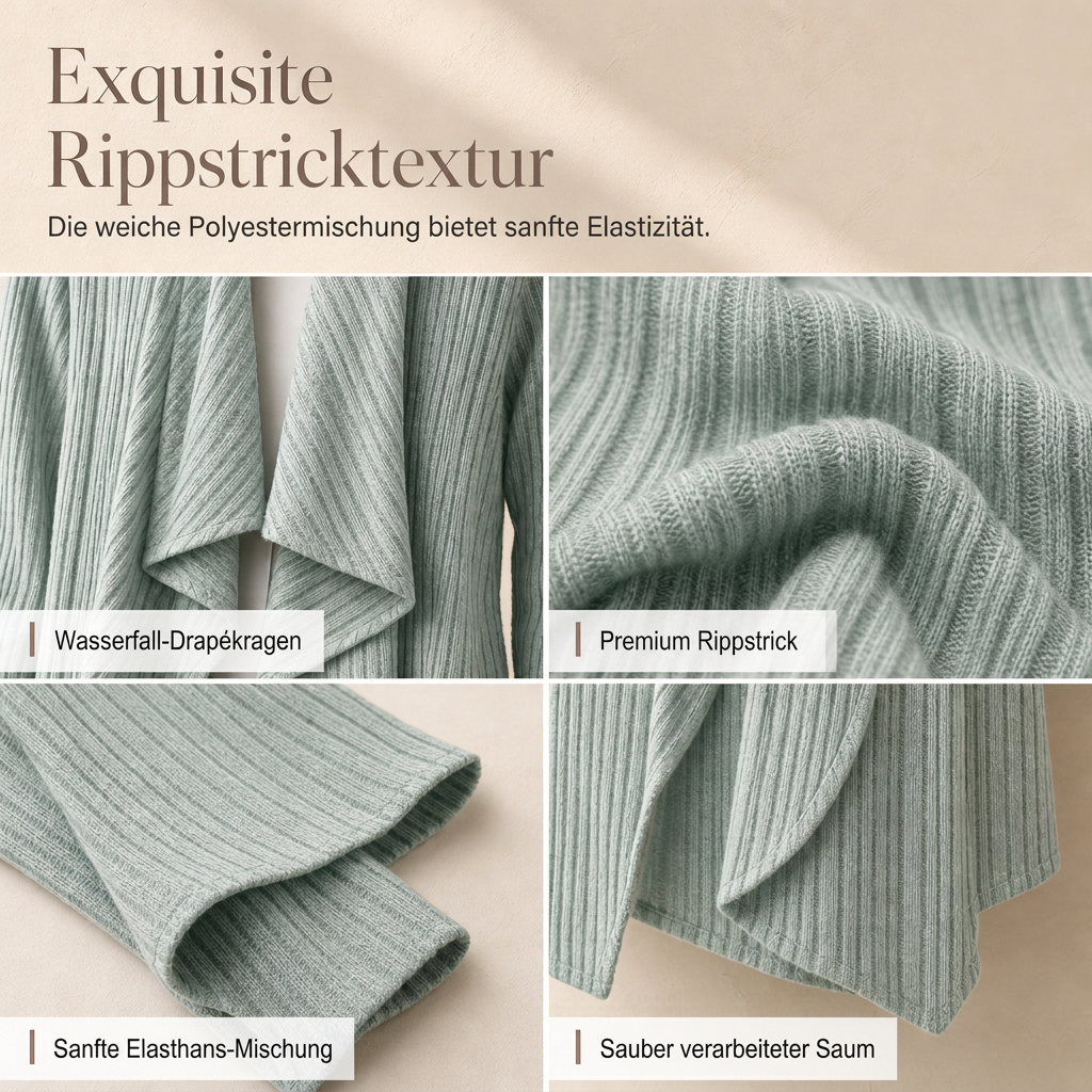 🍂 Lässig & feminin – Langärmeliger Strickcardigan – Weicher Stoff, lockerer Schnitt & vielseitig kombinierbar