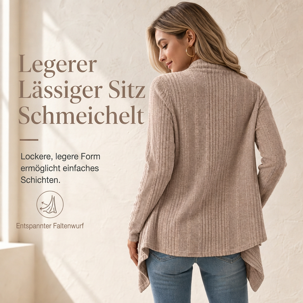 🍂 Lässig & feminin – Langärmeliger Strickcardigan – Weicher Stoff, lockerer Schnitt & vielseitig kombinierbar