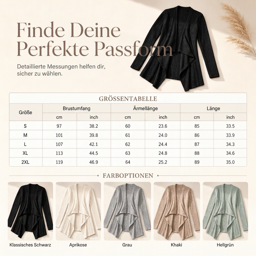 🍂 Lässig & feminin – Langärmeliger Strickcardigan – Weicher Stoff, lockerer Schnitt & vielseitig kombinierbar