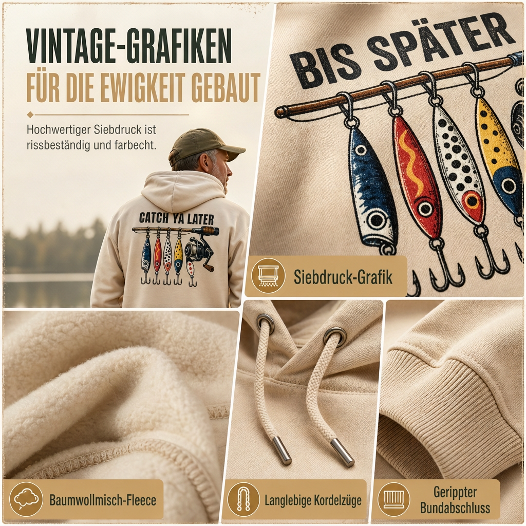 Retro Angel-Grafik Hoodie für Herren, lockere Passung, weiches Sweatshirt aus Baumwollmischung mit Fleece-Futter und Kängurutasche