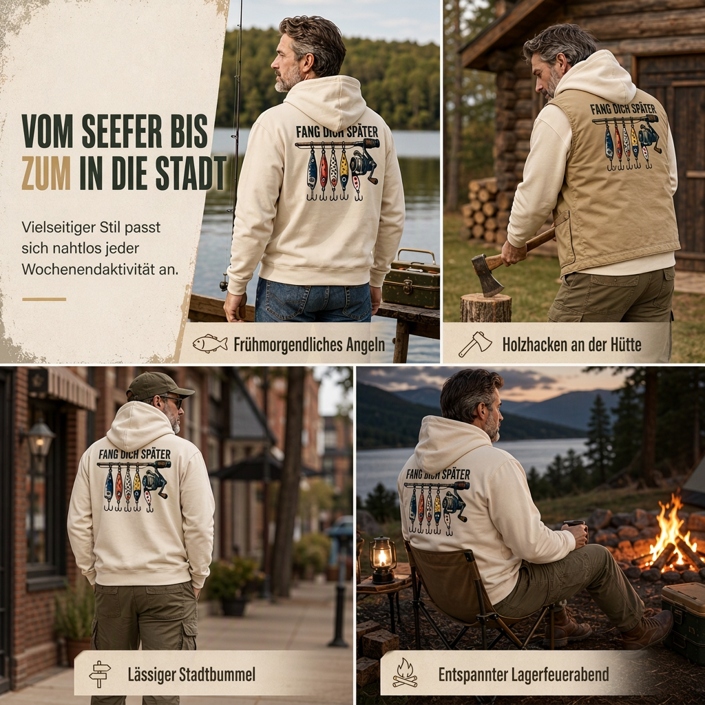 Retro Angel-Grafik Hoodie für Herren, lockere Passung, weiches Sweatshirt aus Baumwollmischung mit Fleece-Futter und Kängurutasche