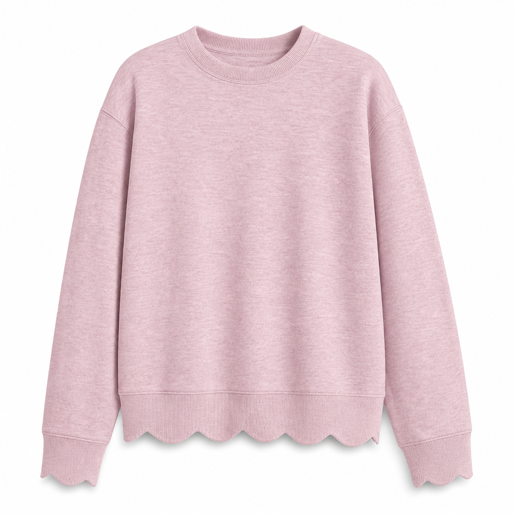 📢📢50%Rabatt!!!🎉✨Damen Sweatshirt mit Muschels-cut Saum und Rundhals