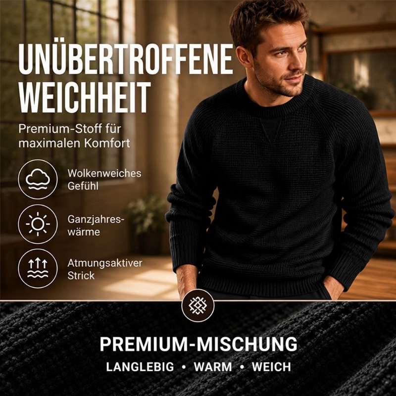 📢🎉50%Rabatt!!!🛍️🧶 Klassisches Rundhalspullover für Herren – Weich, bequem & immer passend