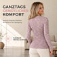 🌿 Feminin & modern – Halb-Zip Strickoberteil mit V-Ausschnitt – Weicher Stoff, moderner Schnitt & vielseitig kombinierbar