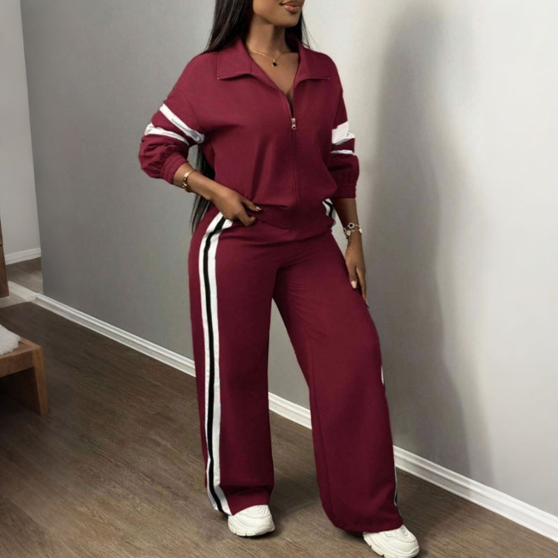 🧶 Damen-Casual-Sweatshirt & Weithosen-Set – Bequem, lässig & immer passend