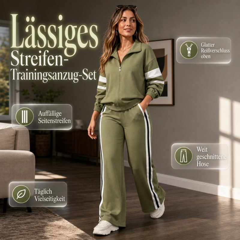 🧶 Damen-Casual-Sweatshirt & Weithosen-Set – Bequem, lässig & immer passend