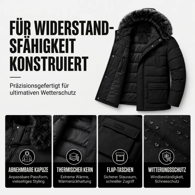 🔥Beliebtes Produkt ！✨Winddichte, warme mittellange Winterjacke für Herren