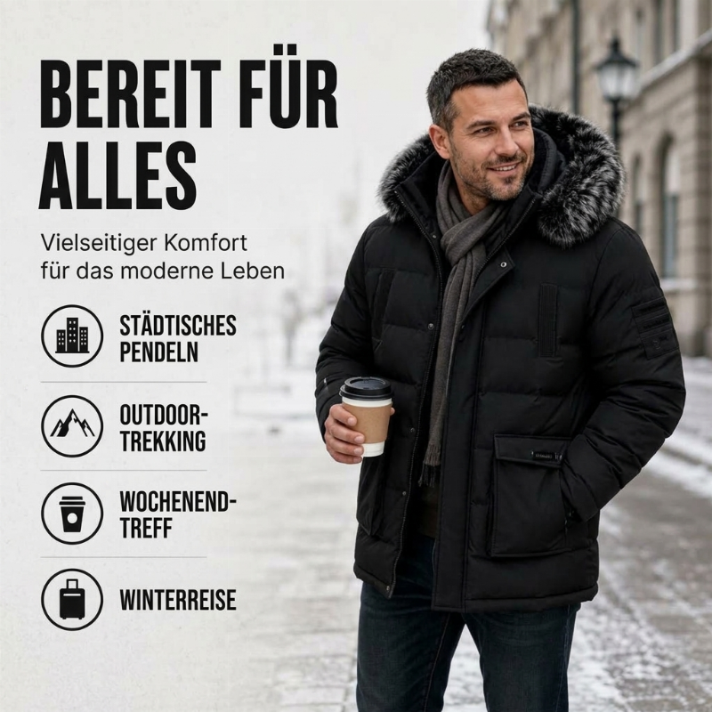 ✈ 50% Rabatt + Gratis Versand! ✈ Winddichte, warme mittellange Winterjacke für Herren