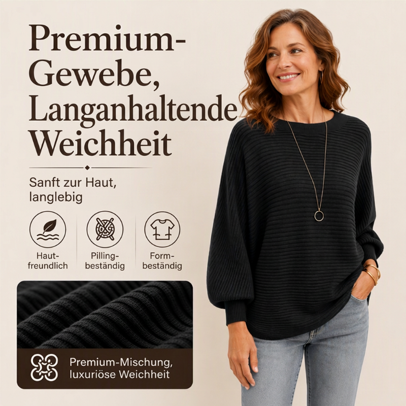 👥 Über 80.000 Käufer haben bereits zugeschlagen! Damen Übergröße Gerippter Strickpullover