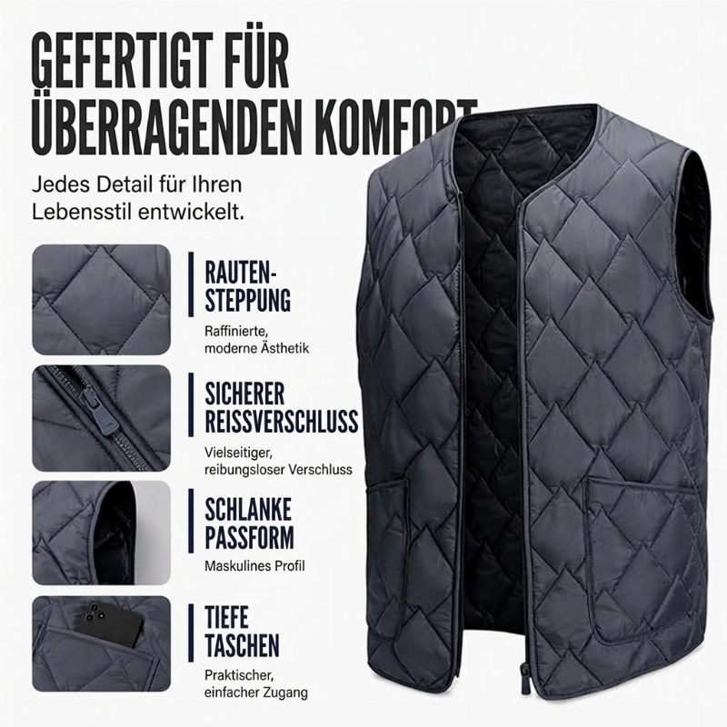 📢🎉50%Rabatt!!!🛍️✨Wärmebeständige Steppweste für Herren im Winter