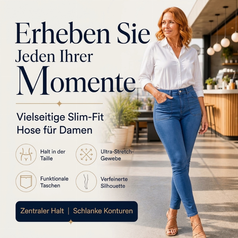 📢🎉50%Rabatt!!!🛍️✨Freizeitliche, dehnbare High-Waist-Jeans für Damen