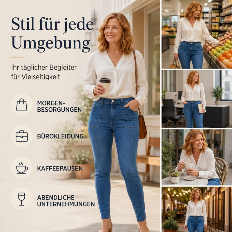 📢🎉50%Rabatt!!!🛍️✨Freizeitliche, dehnbare High-Waist-Jeans für Damen