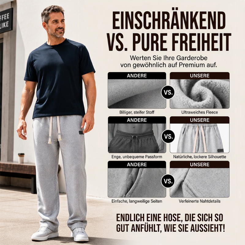 Freizeit-Weitschlag-Jogginghose für Herren mit Taschen
