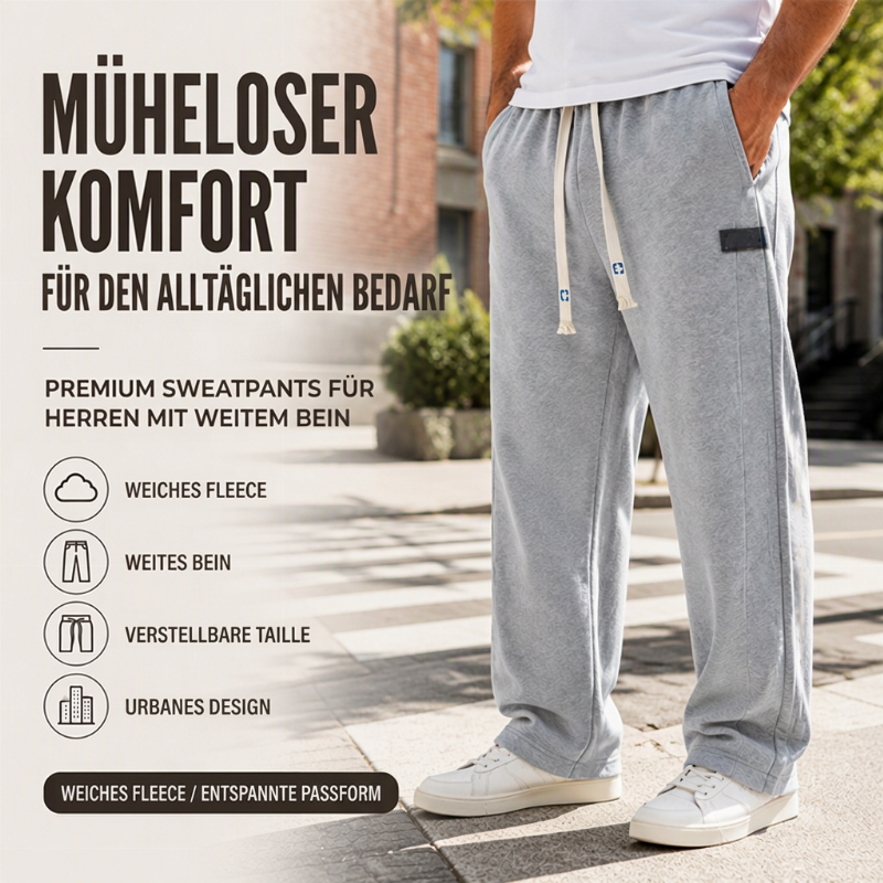 Freizeit-Weitschlag-Jogginghose für Herren mit Taschen