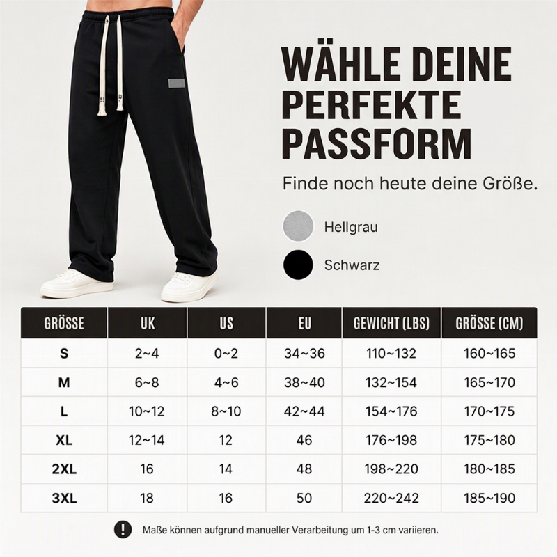Freizeit-Weitschlag-Jogginghose für Herren mit Taschen