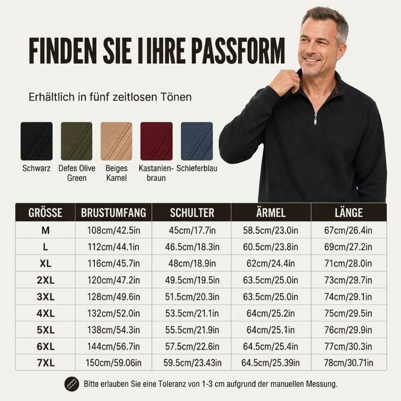 🧨 Bestseller ist zurück – alle, die beim letzten Mal leer ausgingen, jetzt zugreifen! Herren Halb-Reißverschluss Warm Futter Geripptes Sweatshirt