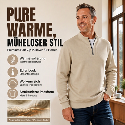 🧨 Bestseller ist zurück – alle, die beim letzten Mal leer ausgingen, jetzt zugreifen! Herren Halb-Reißverschluss Warm Futter Geripptes Sweatshirt