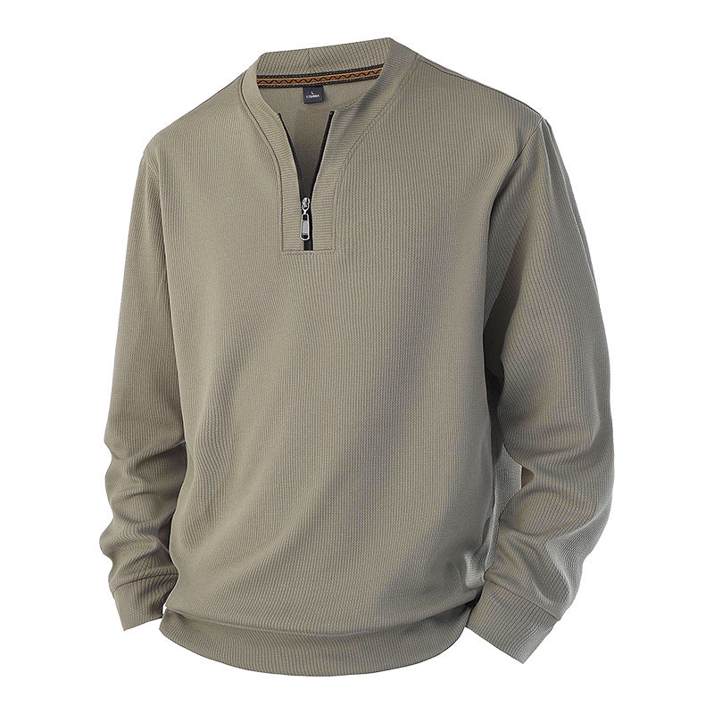 🧨 Bestseller ist zurück – alle, die beim letzten Mal leer ausgingen, jetzt zugreifen! Herren Halb-Reißverschluss Warm Futter Geripptes Sweatshirt