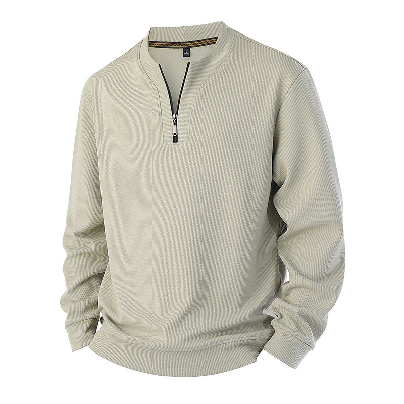 🧨 Bestseller ist zurück – alle, die beim letzten Mal leer ausgingen, jetzt zugreifen! Herren Halb-Reißverschluss Warm Futter Geripptes Sweatshirt