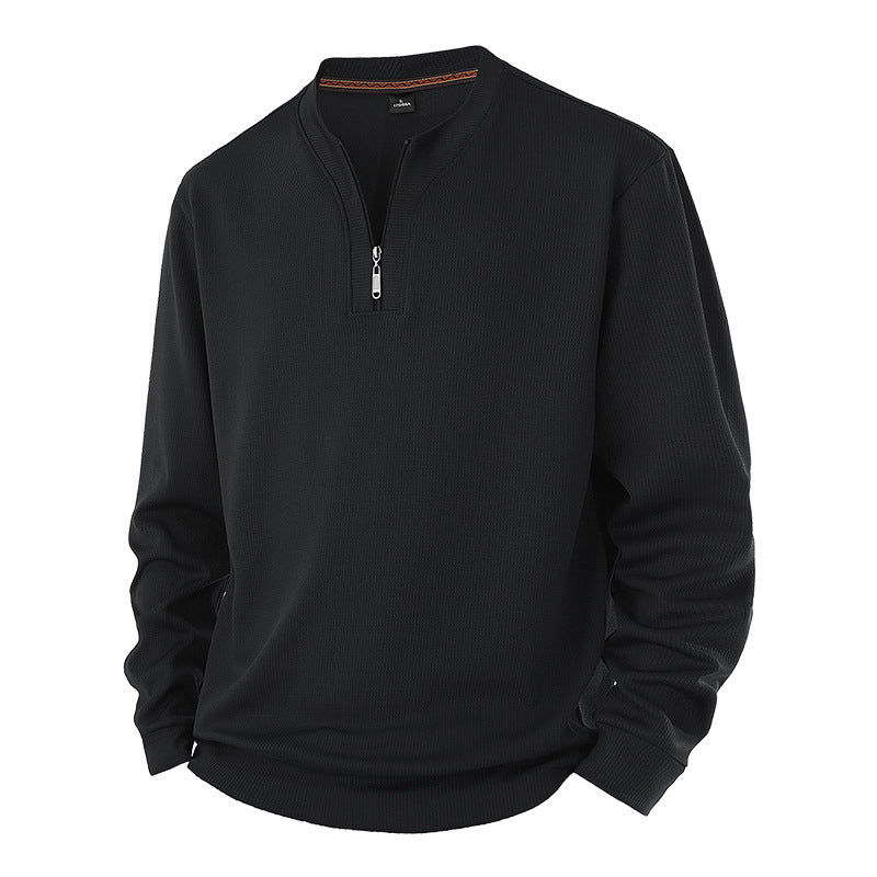 🧨 Bestseller ist zurück – alle, die beim letzten Mal leer ausgingen, jetzt zugreifen! Herren Halb-Reißverschluss Warm Futter Geripptes Sweatshirt