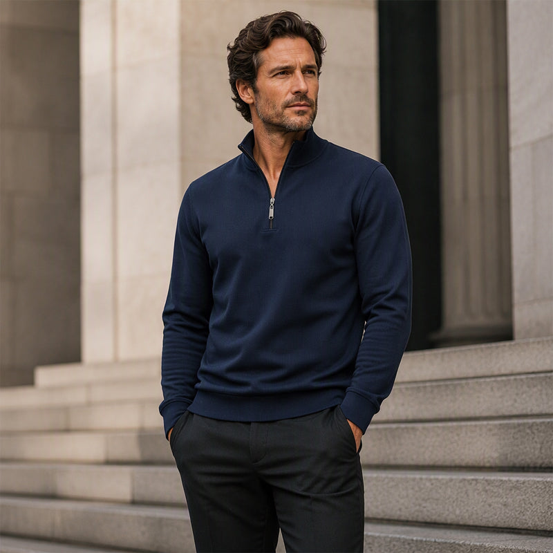 🧨 Bestseller ist zurück – alle, die beim letzten Mal leer ausgingen, jetzt zugreifen! Herren Halb-Reißverschluss Warm Futter Geripptes Sweatshirt