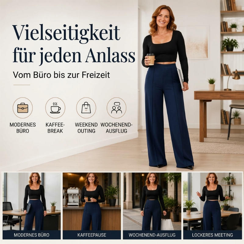 👥 Über 80.000 Käufer haben bereits zugeschlagen! Damen Freizeit Hose mit hoher Taille und weitem Bein