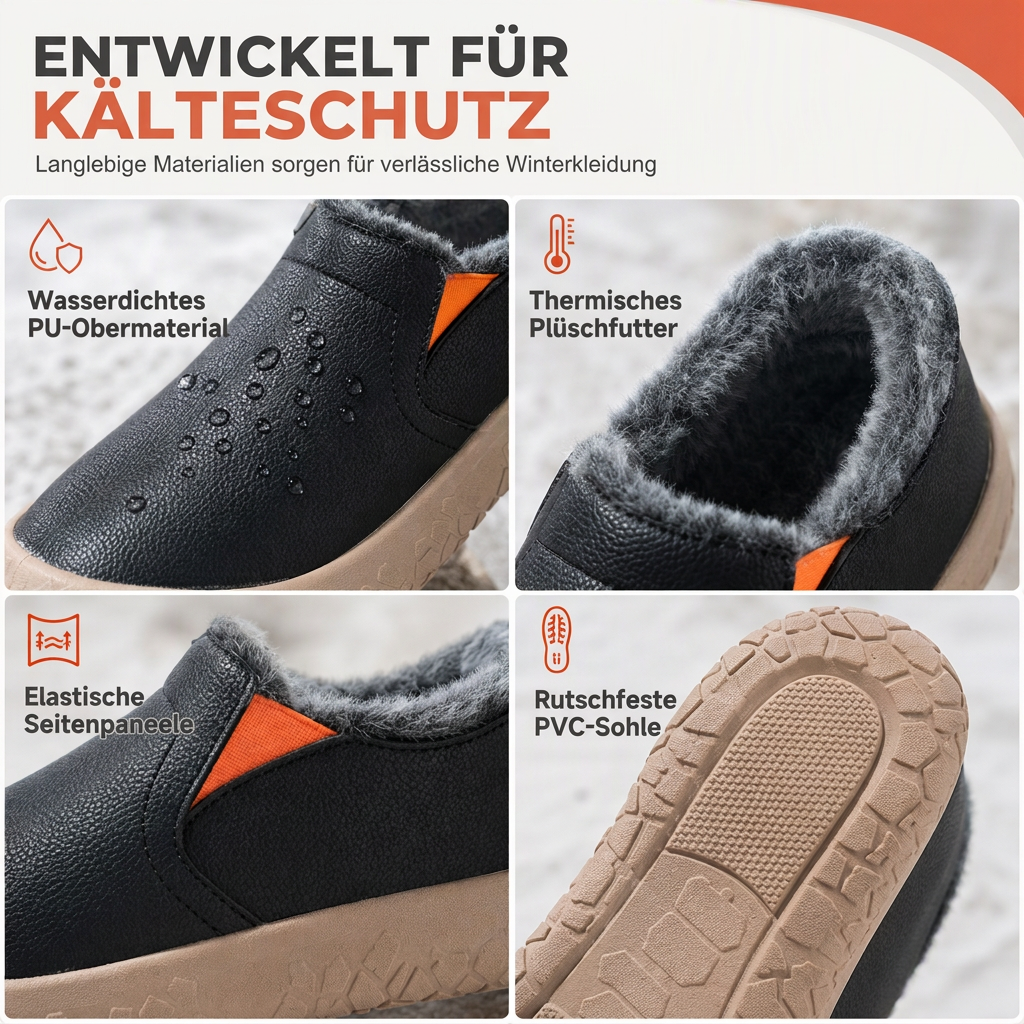 Wasserdichte Winterstiefel für Damen, warme wattierte Schlupfschuhe mit verstecktem Keilabsatz, rutschfeste, weiche Sohle, bequeme Freizeit-Wanderschuhe