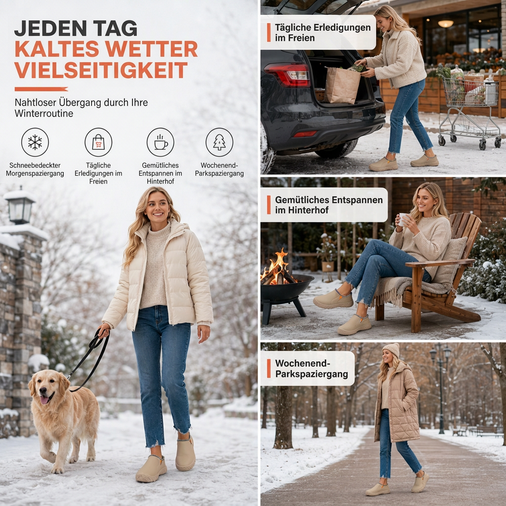 Wasserdichte Winterstiefel für Damen, warme wattierte Schlupfschuhe mit verstecktem Keilabsatz, rutschfeste, weiche Sohle, bequeme Freizeit-Wanderschuhe