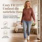📢🎉50%Rabatt!!!🛍️✨Damen lässiger lockerer Rundhals Langarm Strickpullover mit herunterfallenden Schultern, Fledermausärmeln und seitlicher Rüschenoptik