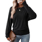 📢🎉50%Rabatt!!!🛍️✨Damen lässiger lockerer Rundhals Langarm Strickpullover mit herunterfallenden Schultern, Fledermausärmeln und seitlicher Rüschenoptik