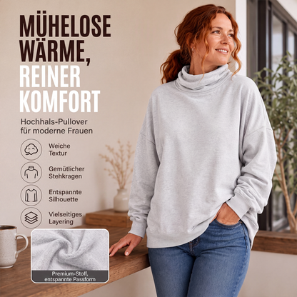 Legeres Damen-Sweatshirt mit Stehkragen