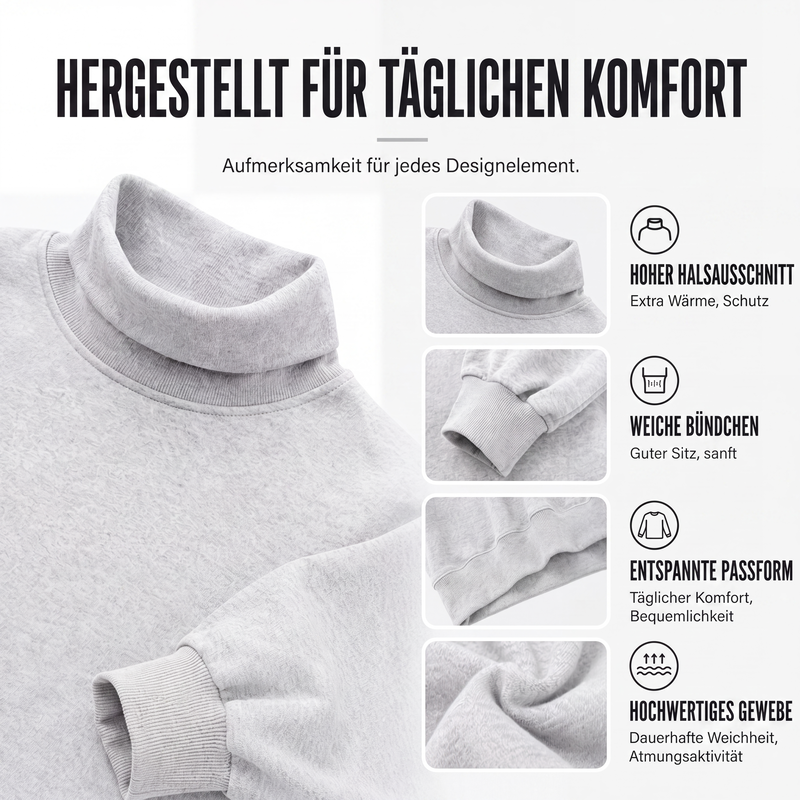 Legeres Damen-Sweatshirt mit Stehkragen