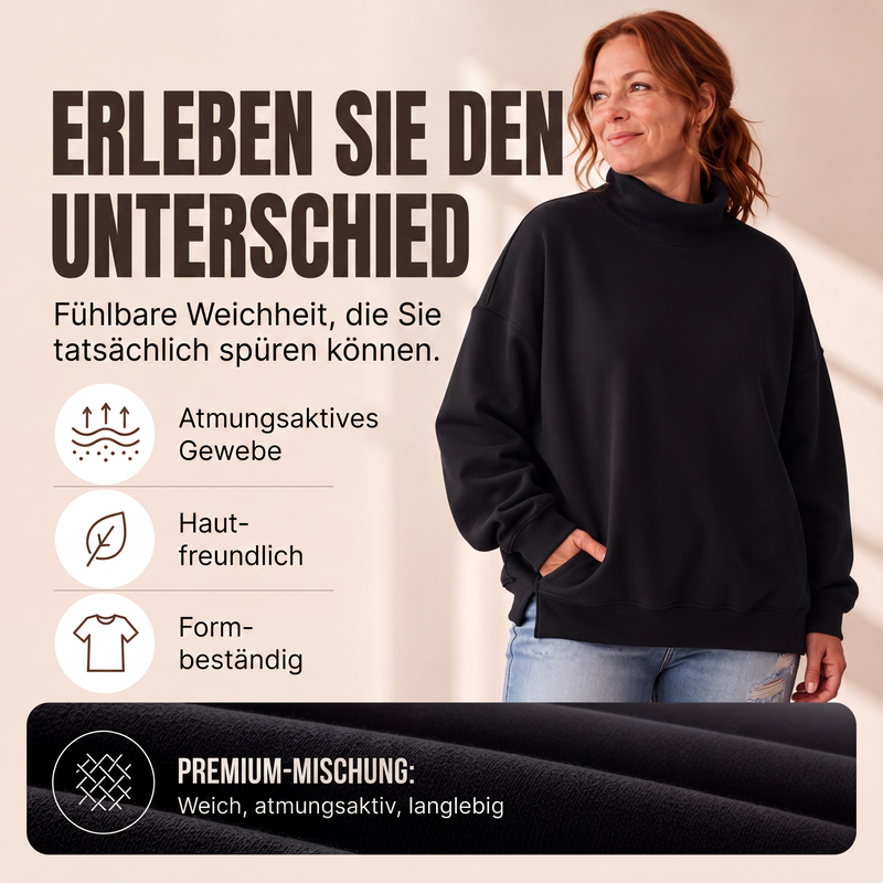 Legeres Damen-Sweatshirt mit Stehkragen