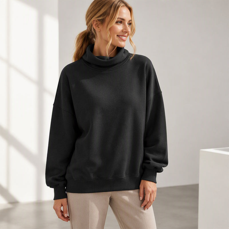 Legeres Damen-Sweatshirt mit Stehkragen