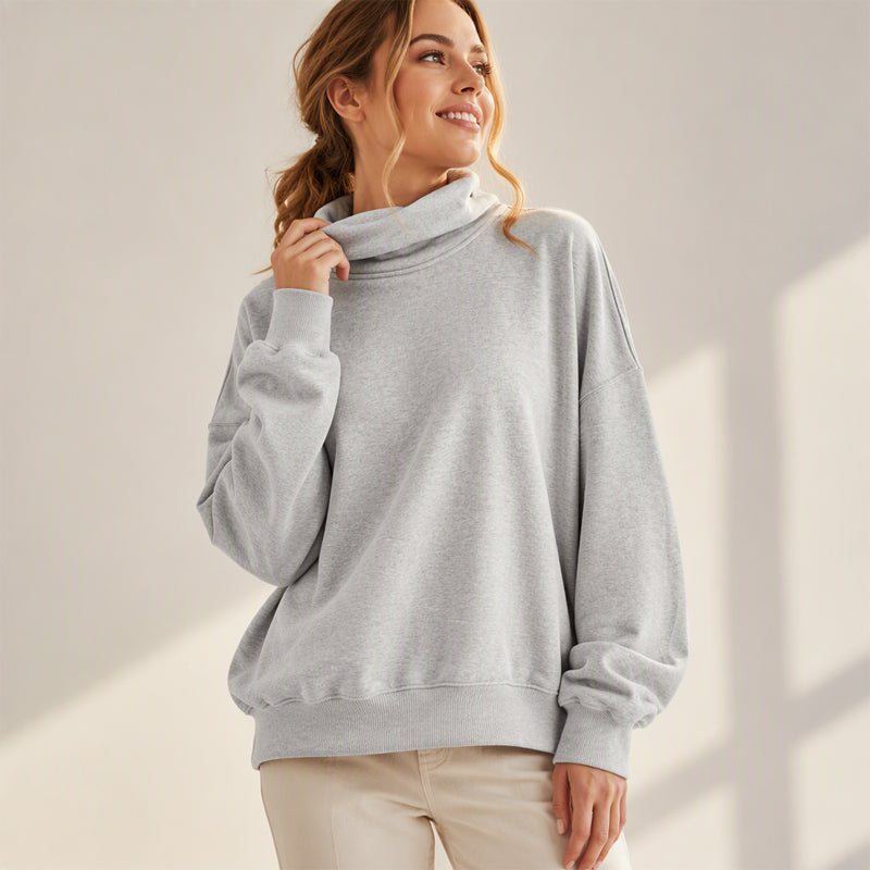 Legeres Damen-Sweatshirt mit Stehkragen