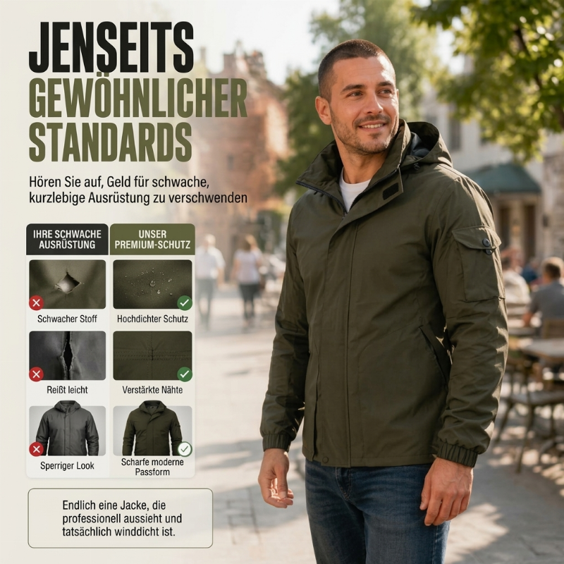Herren Outdoor winddichte Kapuzenjacke