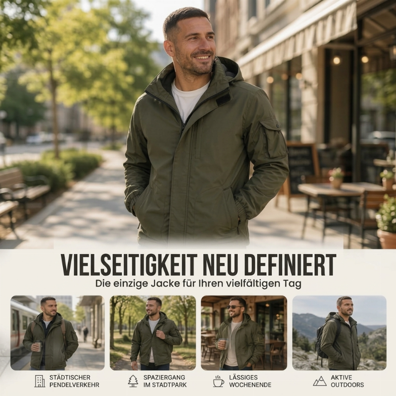 Herren Outdoor winddichte Kapuzenjacke