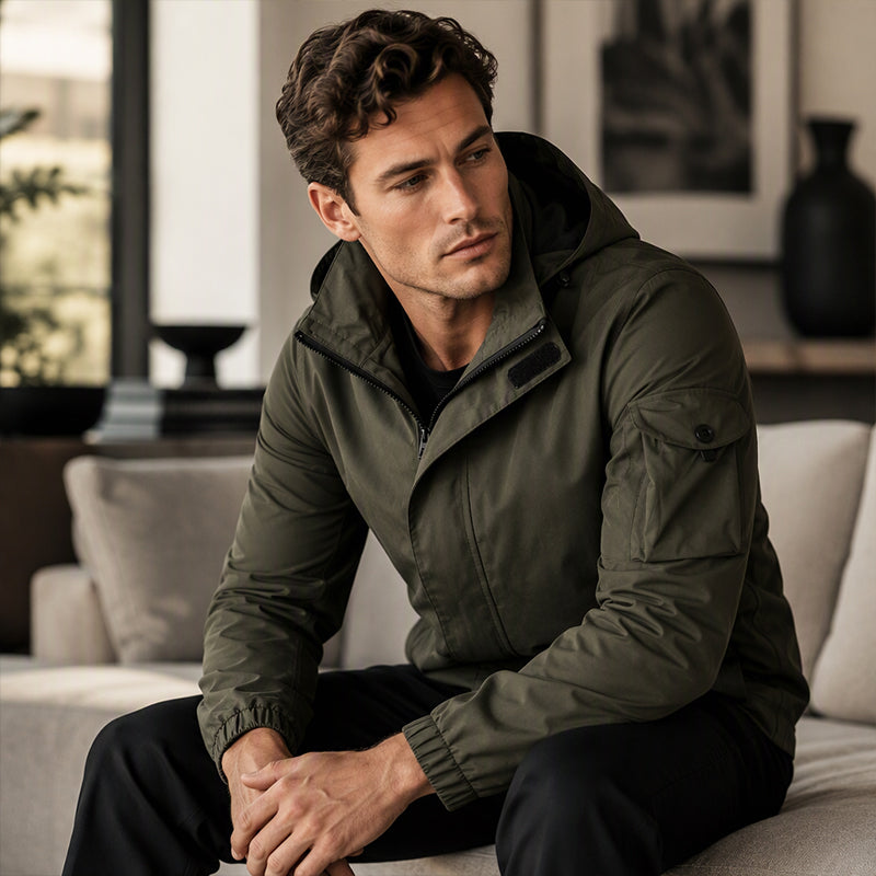 Herren Outdoor winddichte Kapuzenjacke