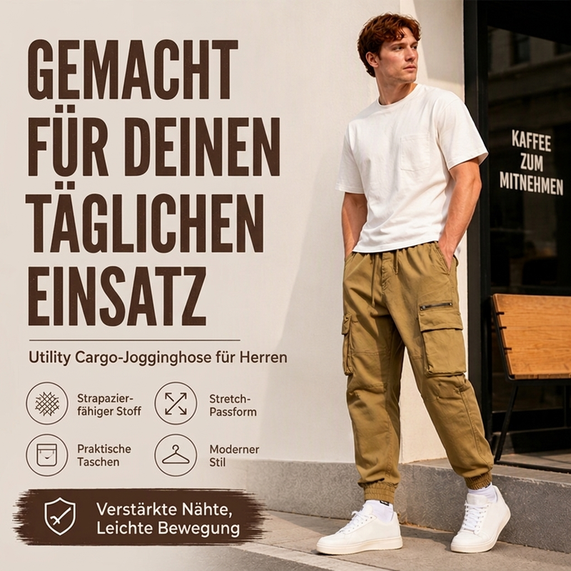 Herren Cargohose mit mehreren Taschen, Jogging-Stil