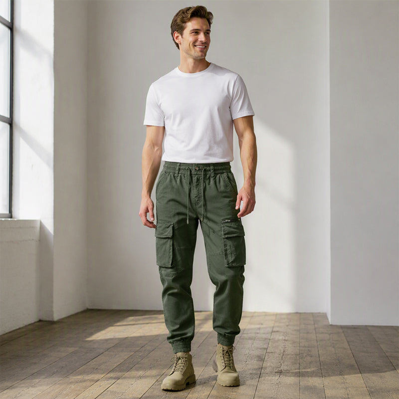 Herren Cargohose mit mehreren Taschen, Jogging-Stil