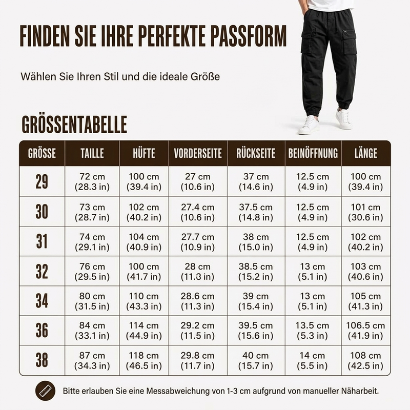 Herren Cargohose mit mehreren Taschen, Jogging-Stil